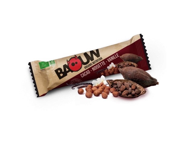 Barre énergétique bio Baouw Cacao noisette vanille