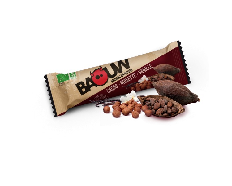 Barre énergétique bio Baouw Cacao noisette vanille
